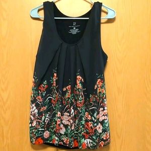 Black floral tank